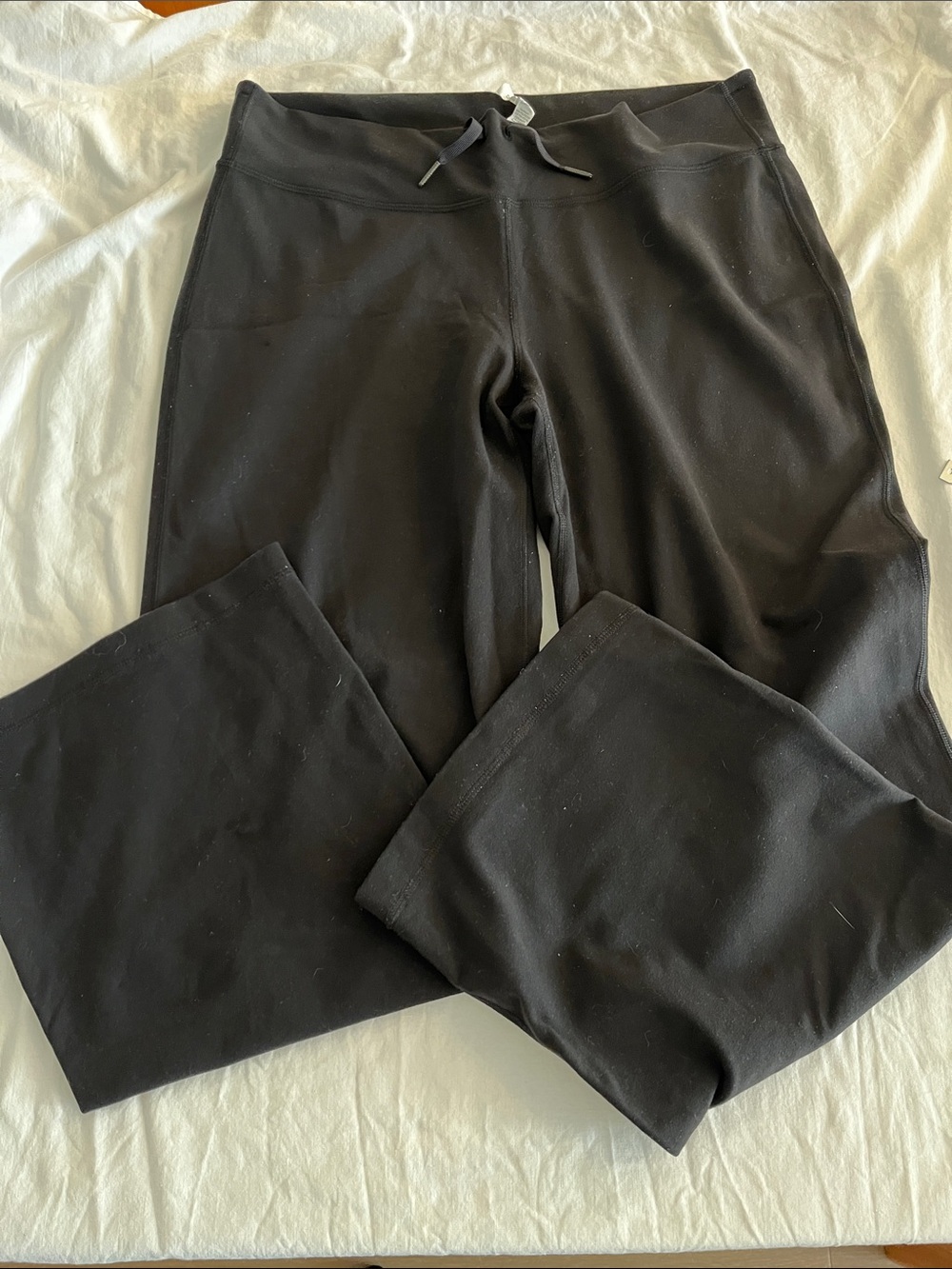 lululemon athletica Black Drawstring Wide leg Track Pants, size 12